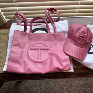 BRAND NEW Telfar Medium Corned Beef Tote & Logo Embossed Hat